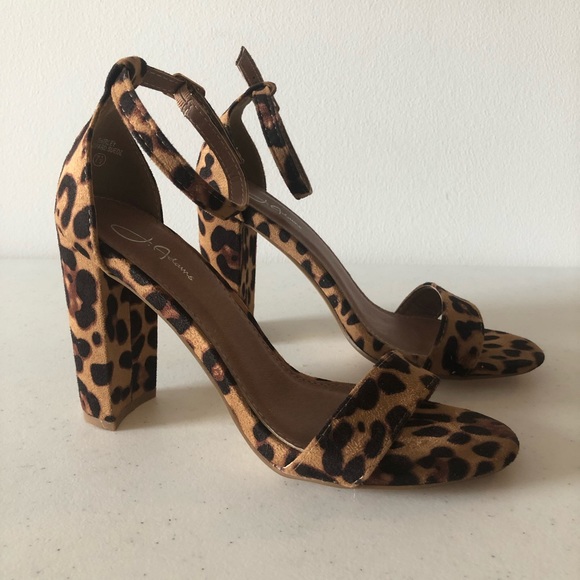 J Adams Shoes - Leopard Print Block Heels Size 7.5